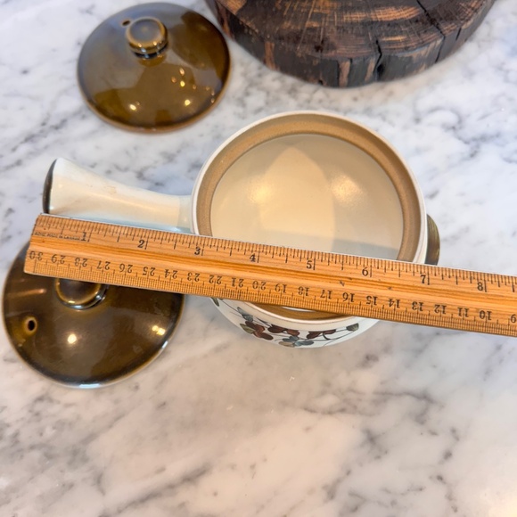 Vintage Denby "Shamrock" covered handled French onion soup bowls. 1/2 pint - Picture 6 of 9